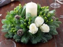 white Christmas centerpiece