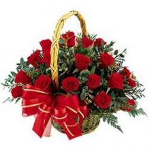 Basket of 18 Red Roses Basket of 18 Red Roses
